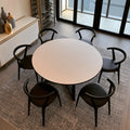 Essgruppe mit Tisch und St¨¹hlen, mit klarer Formgebung, Farbe: grau